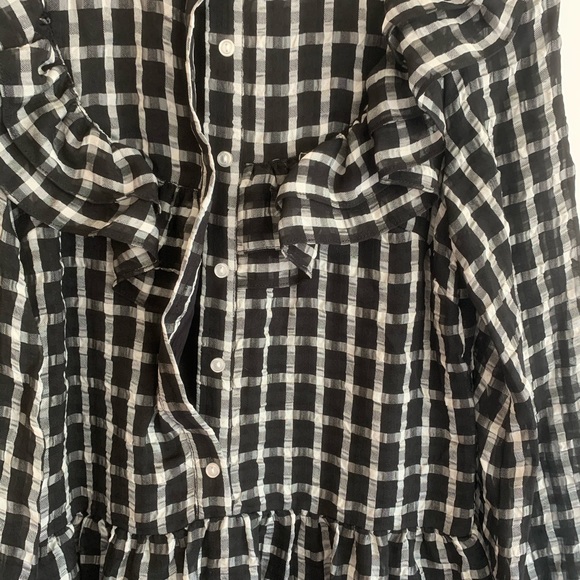 h&m plaid ruffle button down dress - Picture 2 of 5